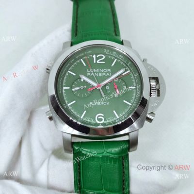 New Panerai Luminor Chrono Flyback Verde Militare PAM01296 Watch Green Dial-Imitation Watches from China